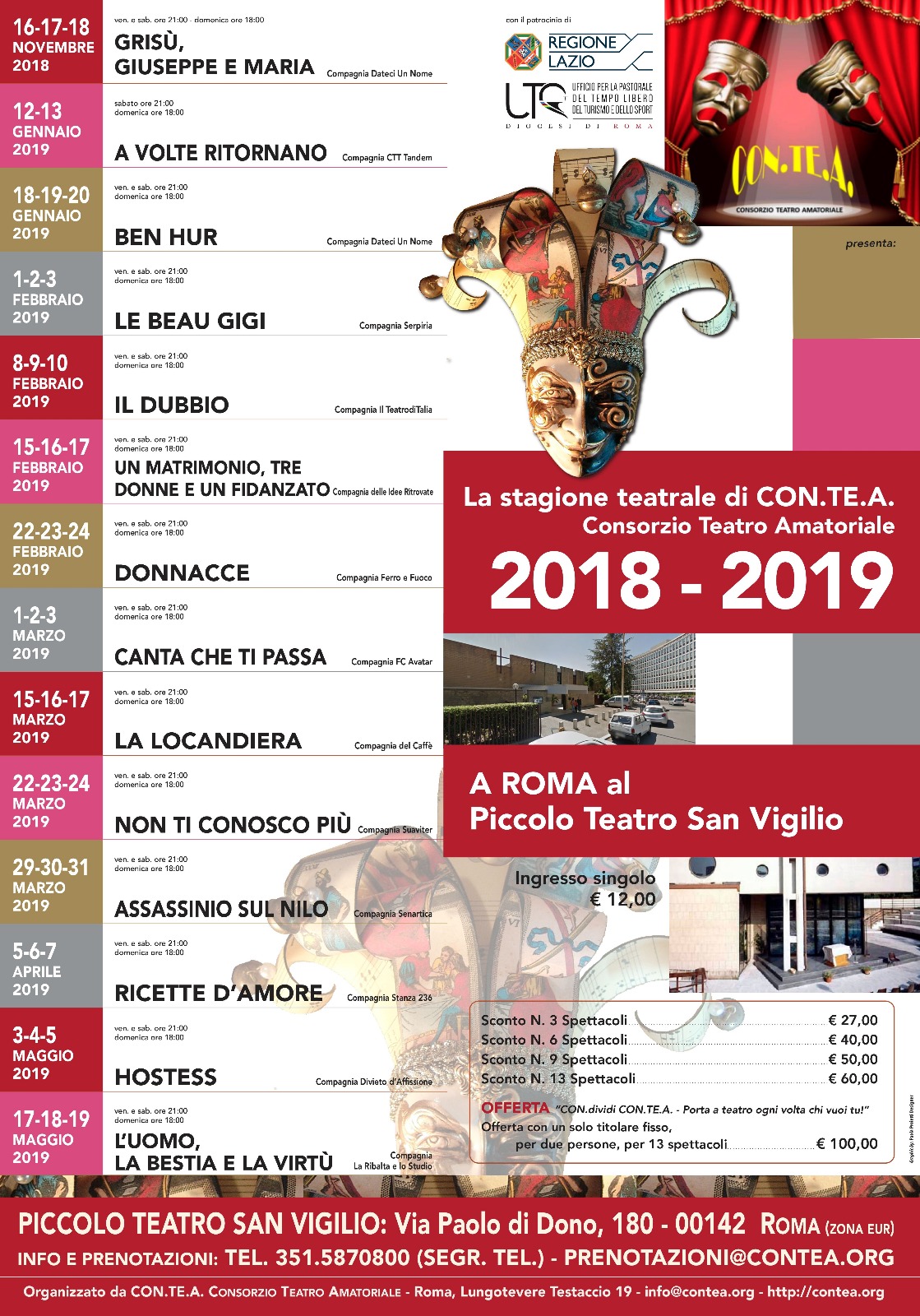 STAGIONE TEATRALE CON.TE.A. 2018/2019